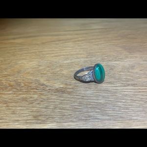 Sterling silver and malachite ring